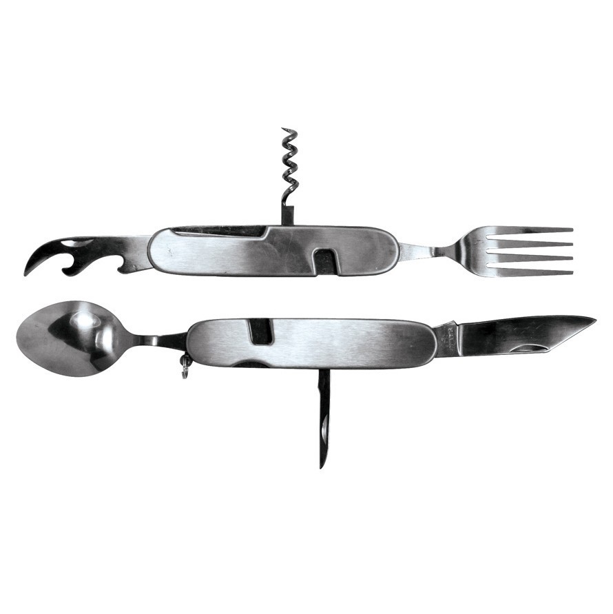 7-In-1 Stainless Steel Multi Function Camping Tool Utensils Knife Spoon Opener