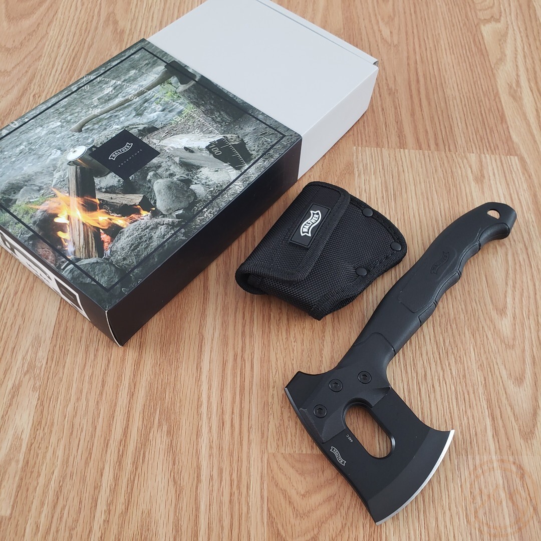 Walther Mini 4″ Black Coated 440C Steel Axe Head 3″ Cutting Edge Polymer Handle