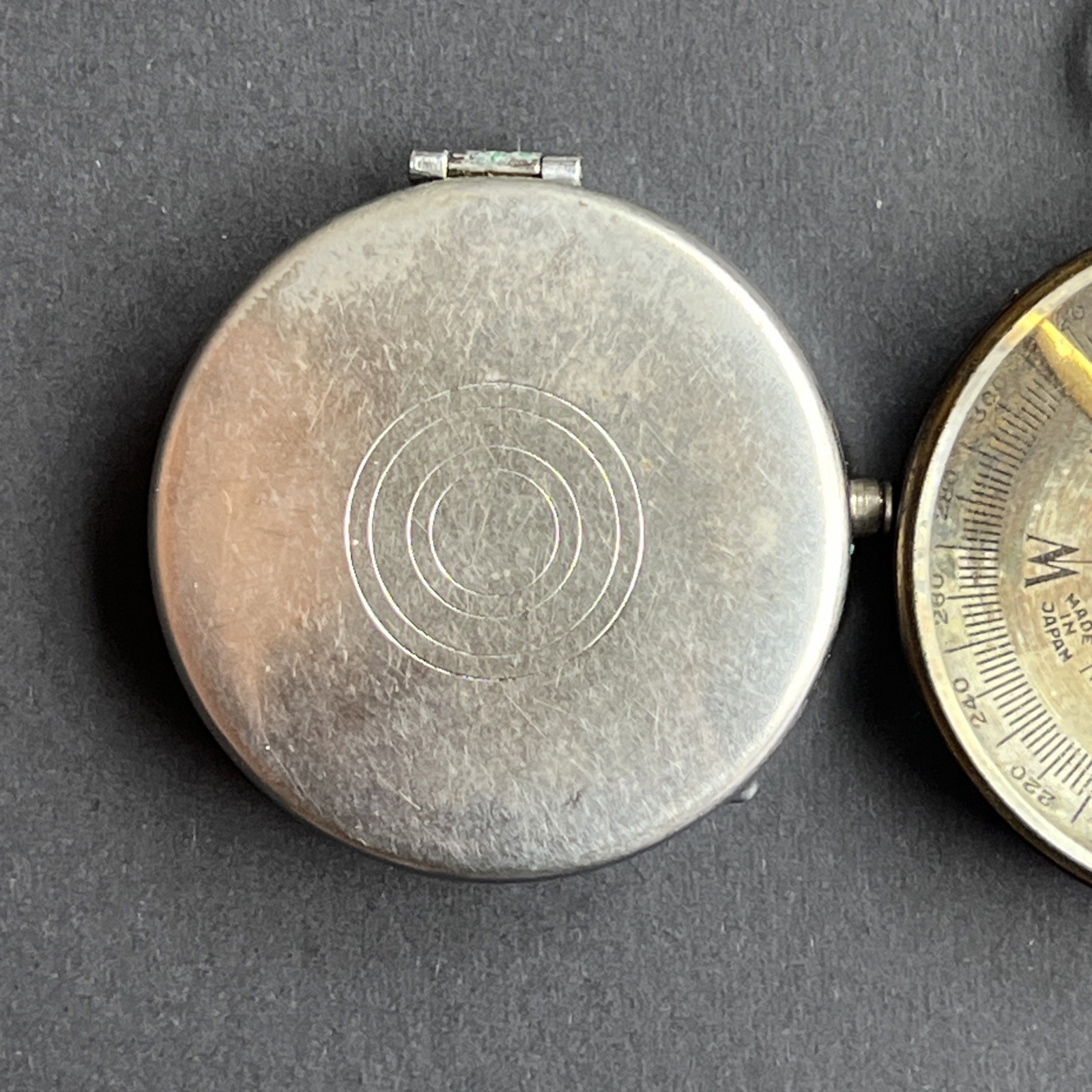 VTG Japan Pocket Compasses Set Of 2 Brass and Metal Working Floating Dial Set