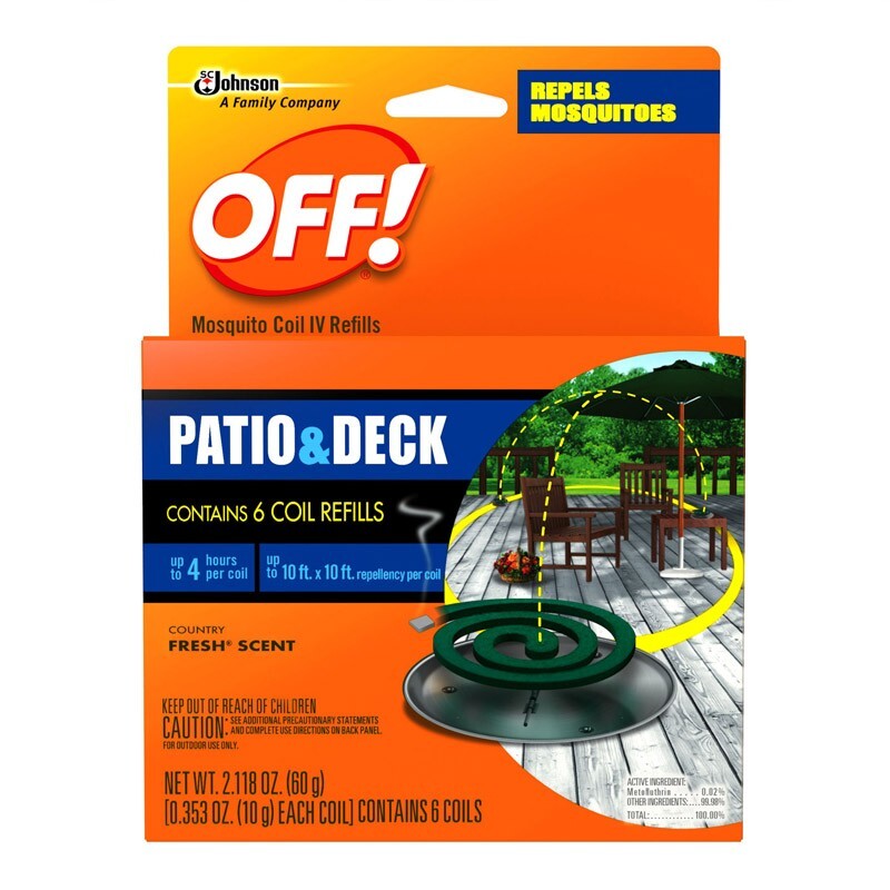 OFF! Patio & Deck Mosquito Coil IV Refills Country Fresh Scent 6 Coil Refills