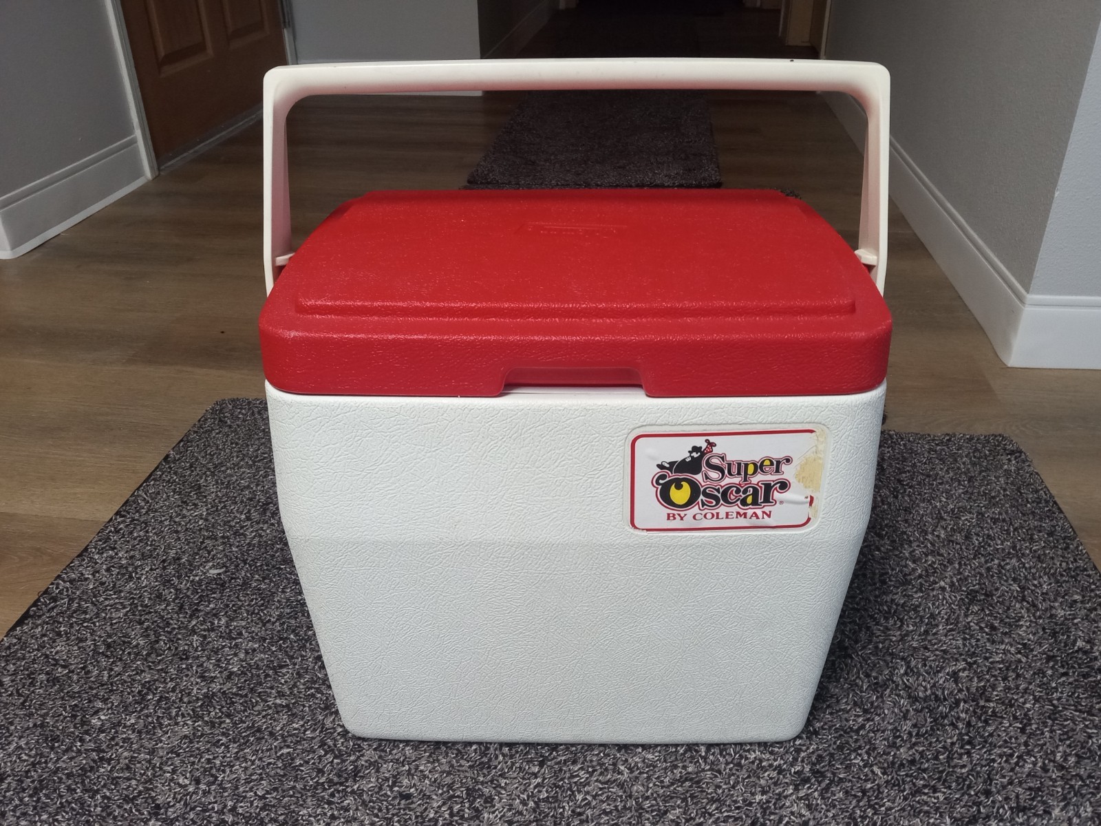 Vintage Coleman Super Oscar Cooler White Red Made In USA 6-Gal – 24 QT #5276