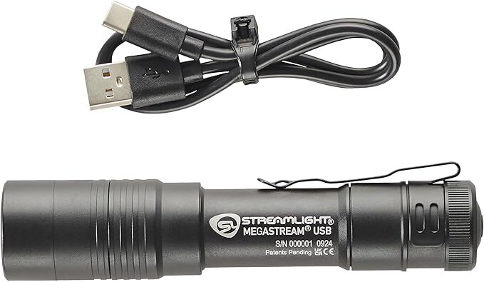 Streamlight 66210 MegaStream USB 1800-Lumen Rechargeable Flashlight, Black