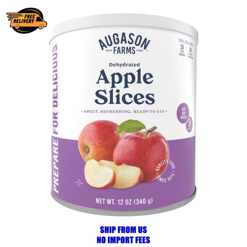 Augason Farms Dehydrated Apple Slices Can – Gluten Free Survival Food with Long