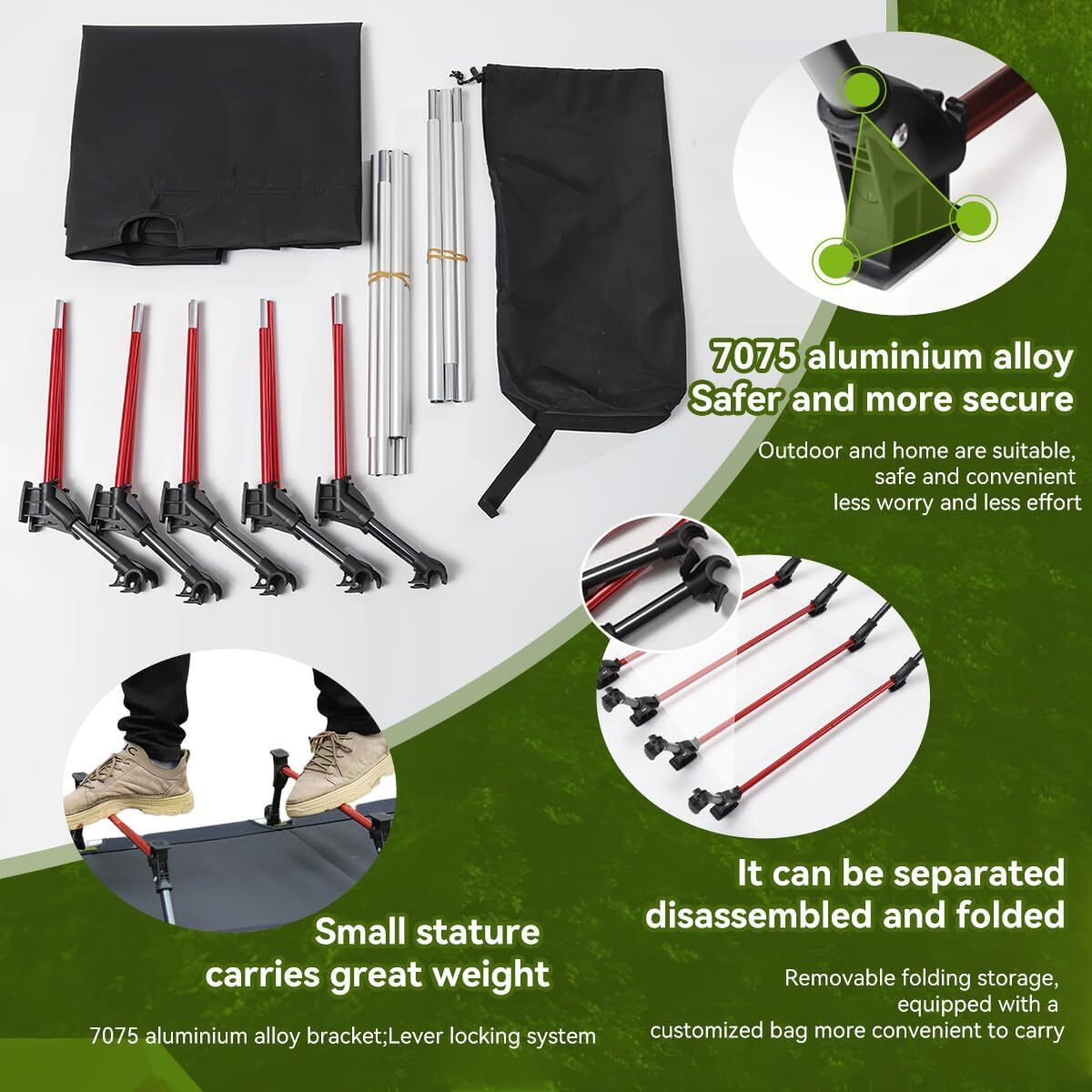 Lightweight Camping Cot, Heavy-Duty Comfortable Military Army Cot & Bag,Hiking