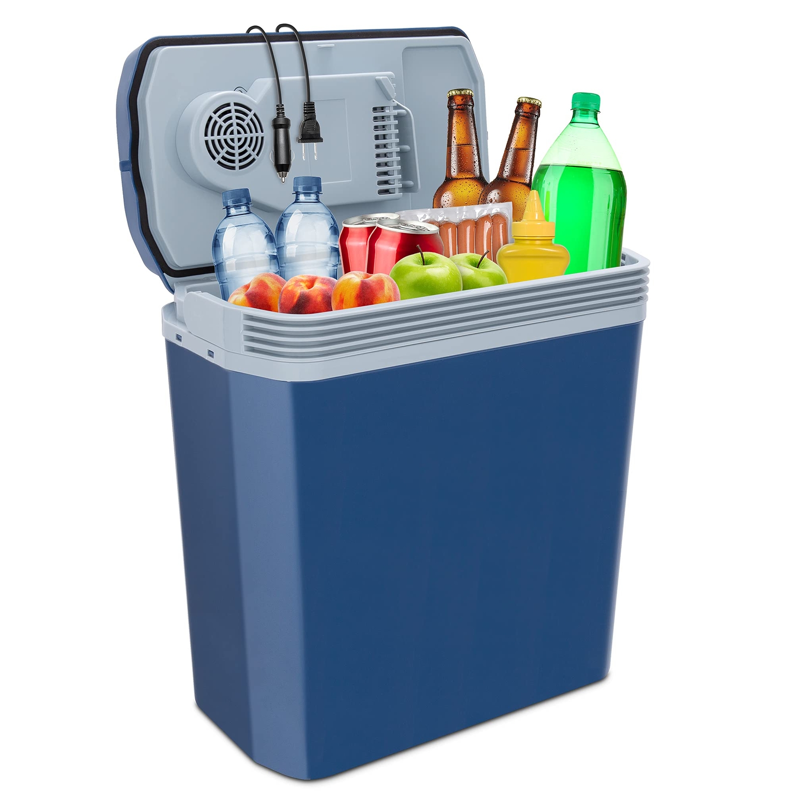 Ivation 24L Electric Cooler & Warmer Portable Car Fridge with Handle for Camping
