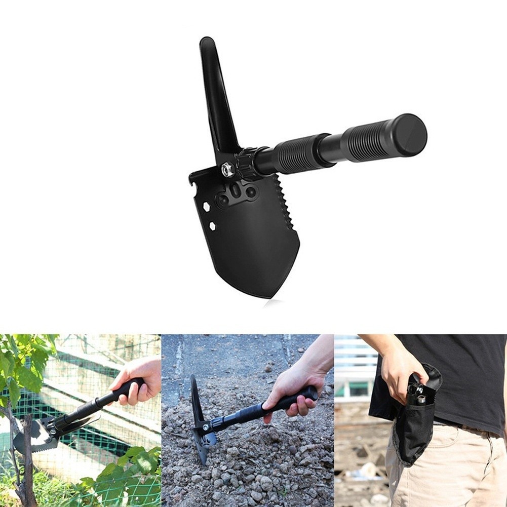 Portable Folding Survival Shovel Carbon Steel with Anti-slip Handle 47.5x10cm