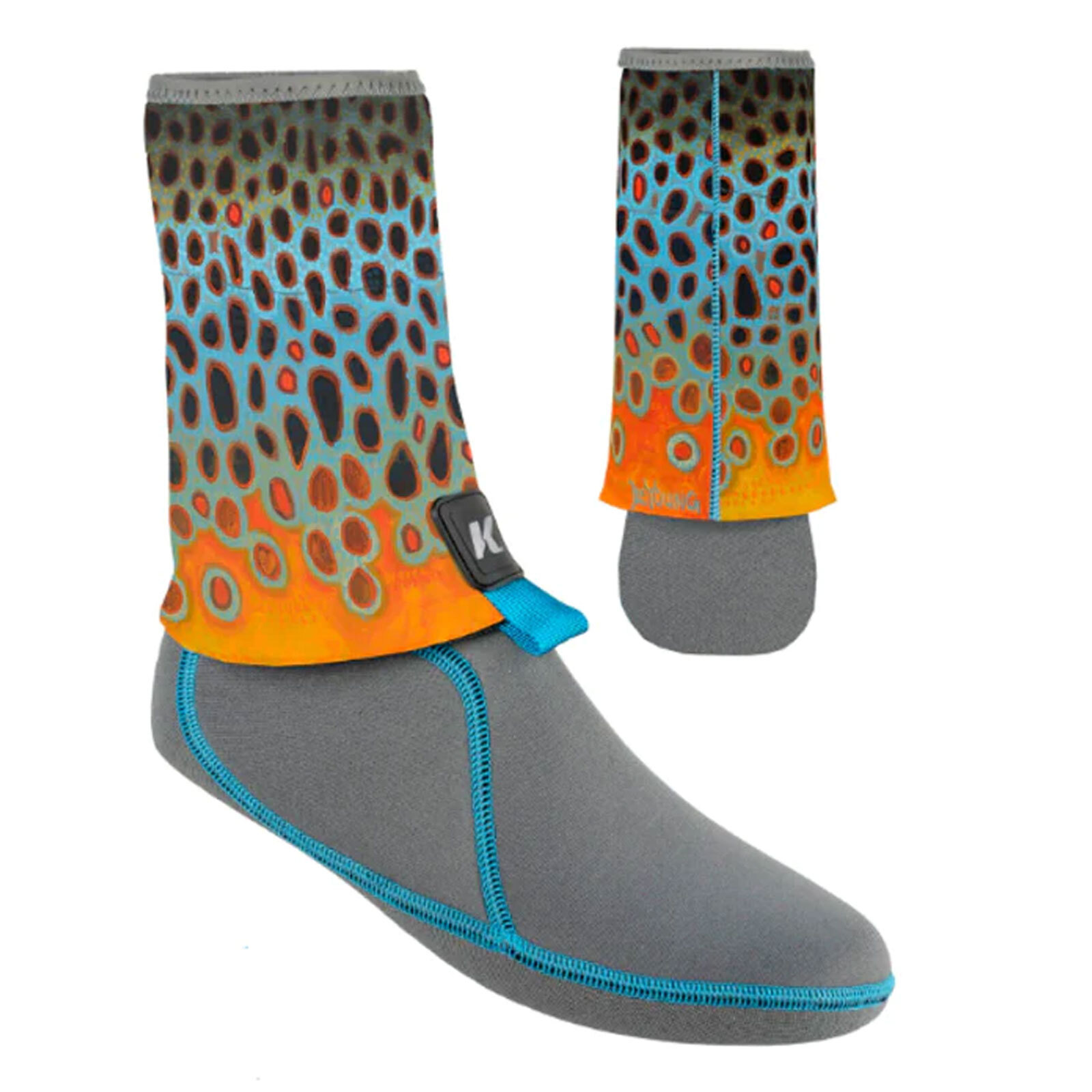 KORKERS Deyoung Brown Flank Sock – i-Drain Neoprene Guard Socks / 3.5mm, Sizes