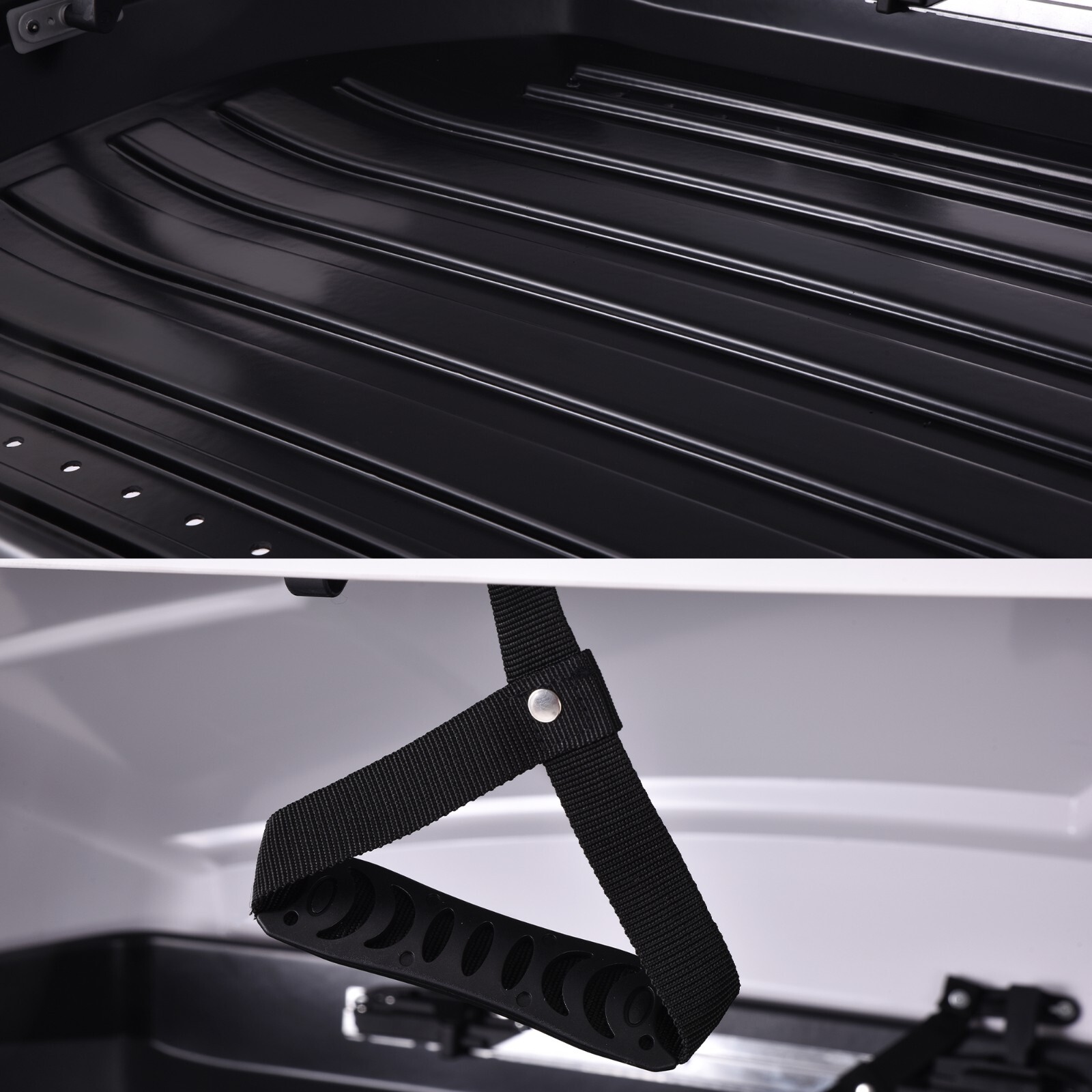 15 Cu. Ft. ABS Car Roof Top Box Cargo Luggage Carrier 2 Locks Toolless Install