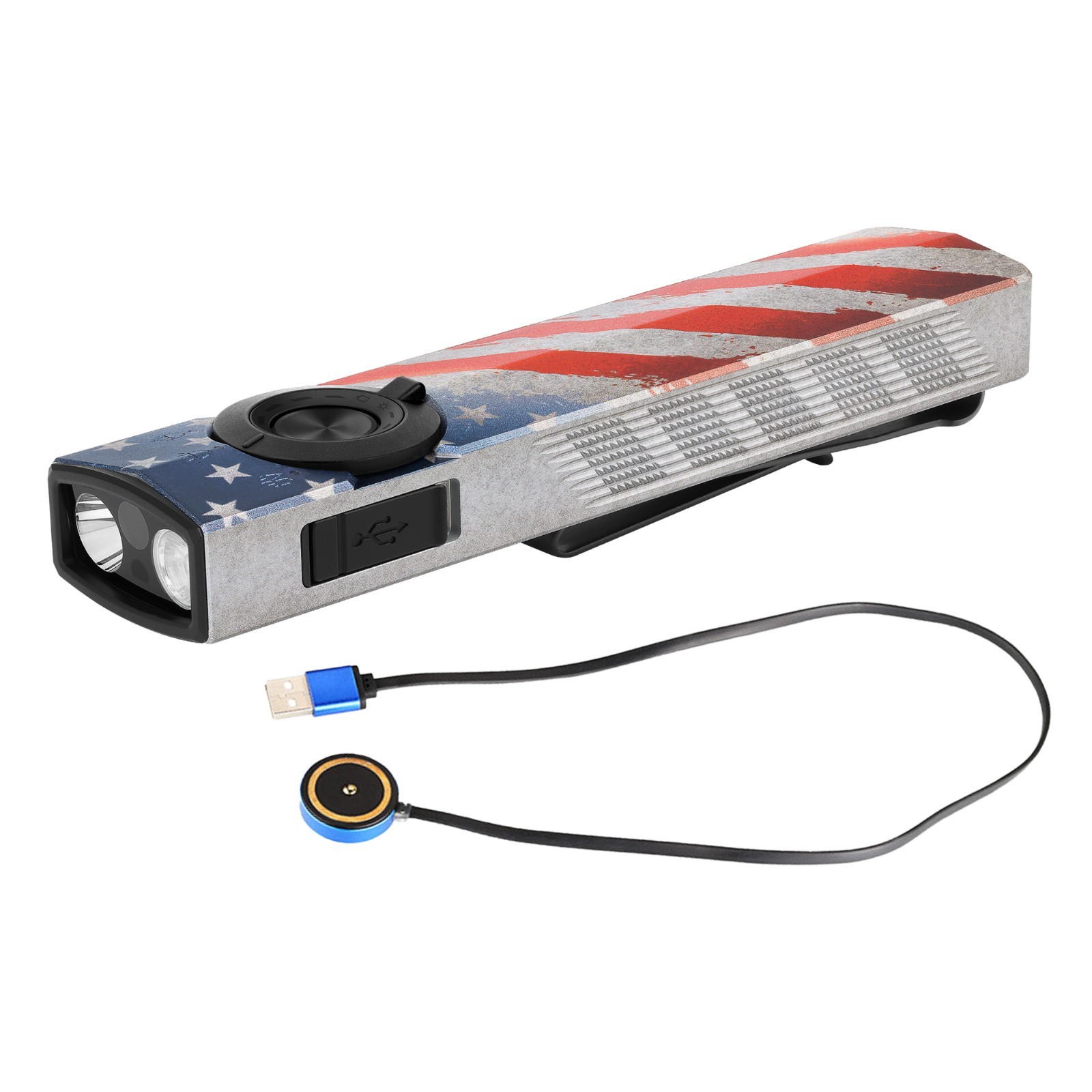 Olight ArkPro 1500 Lumen EDC Flashlight with UV Light & Green Laser(Star&Stripe)