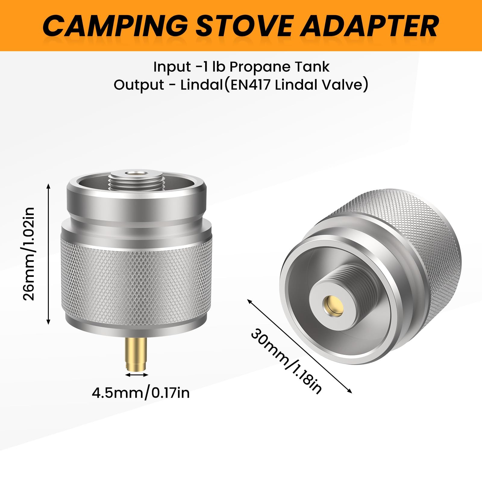 2 Propane to Butane Adapter Propane Tank Gas Adapter Converter Input EN417 Valve