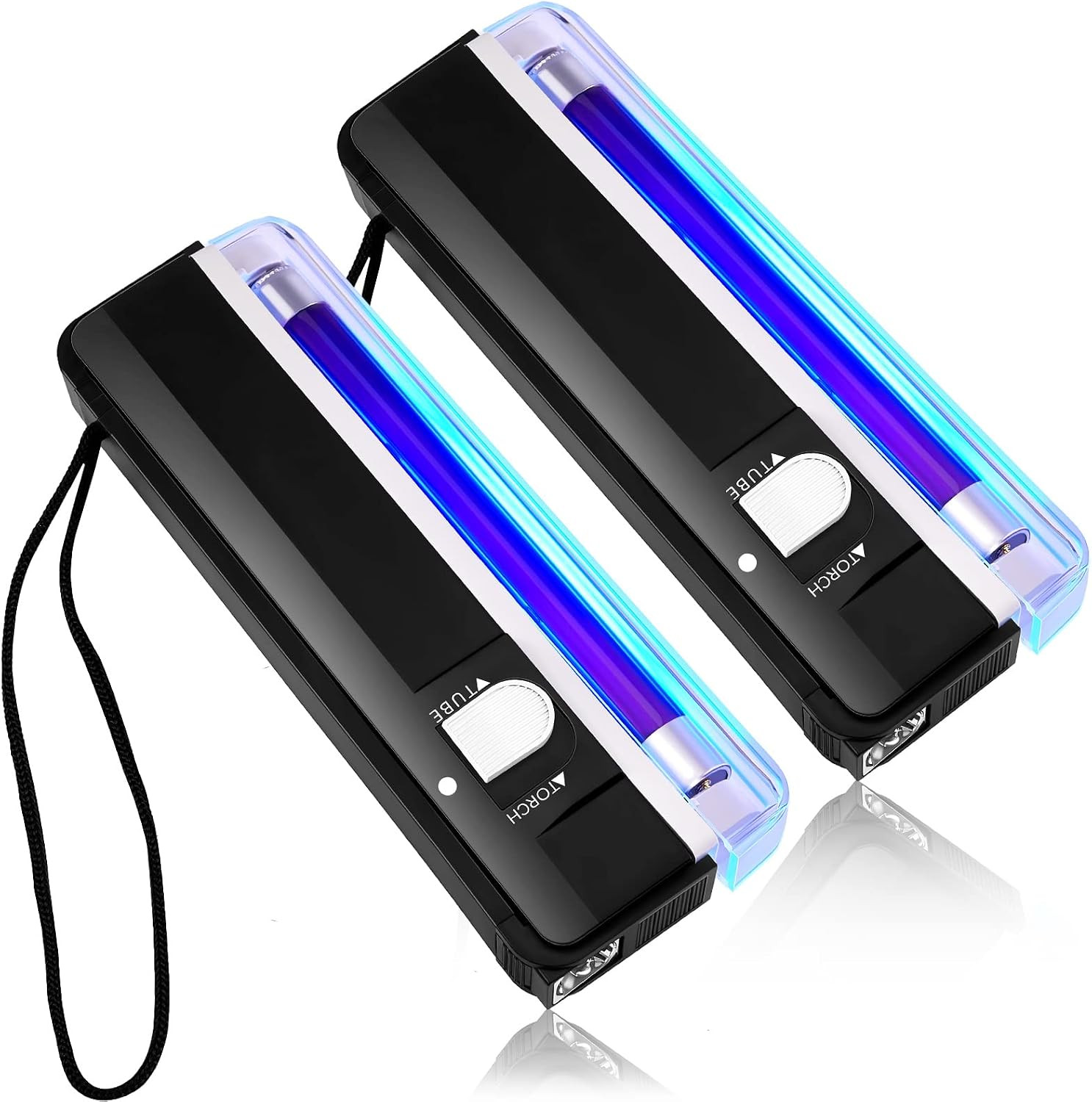 2 Pcs Handheld UV Black Light Flashlight Portable Blacklight LED UV Light Batter