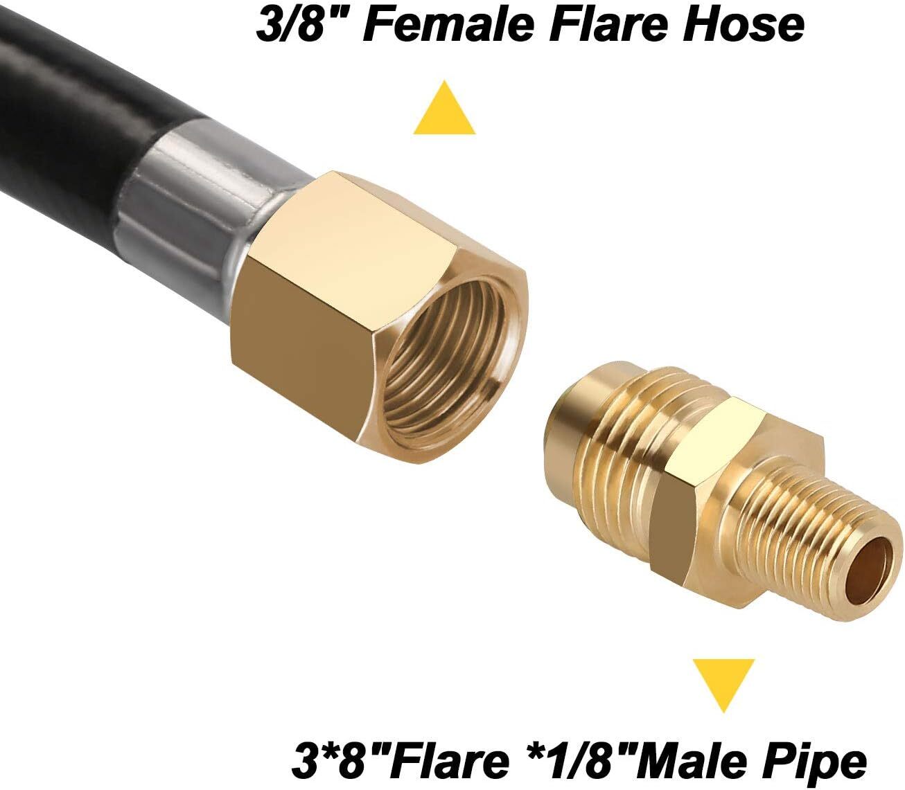 20ft Propane Hose Assembly with Both 3/8″ Female Flare for Gas Grill, RV, Heater