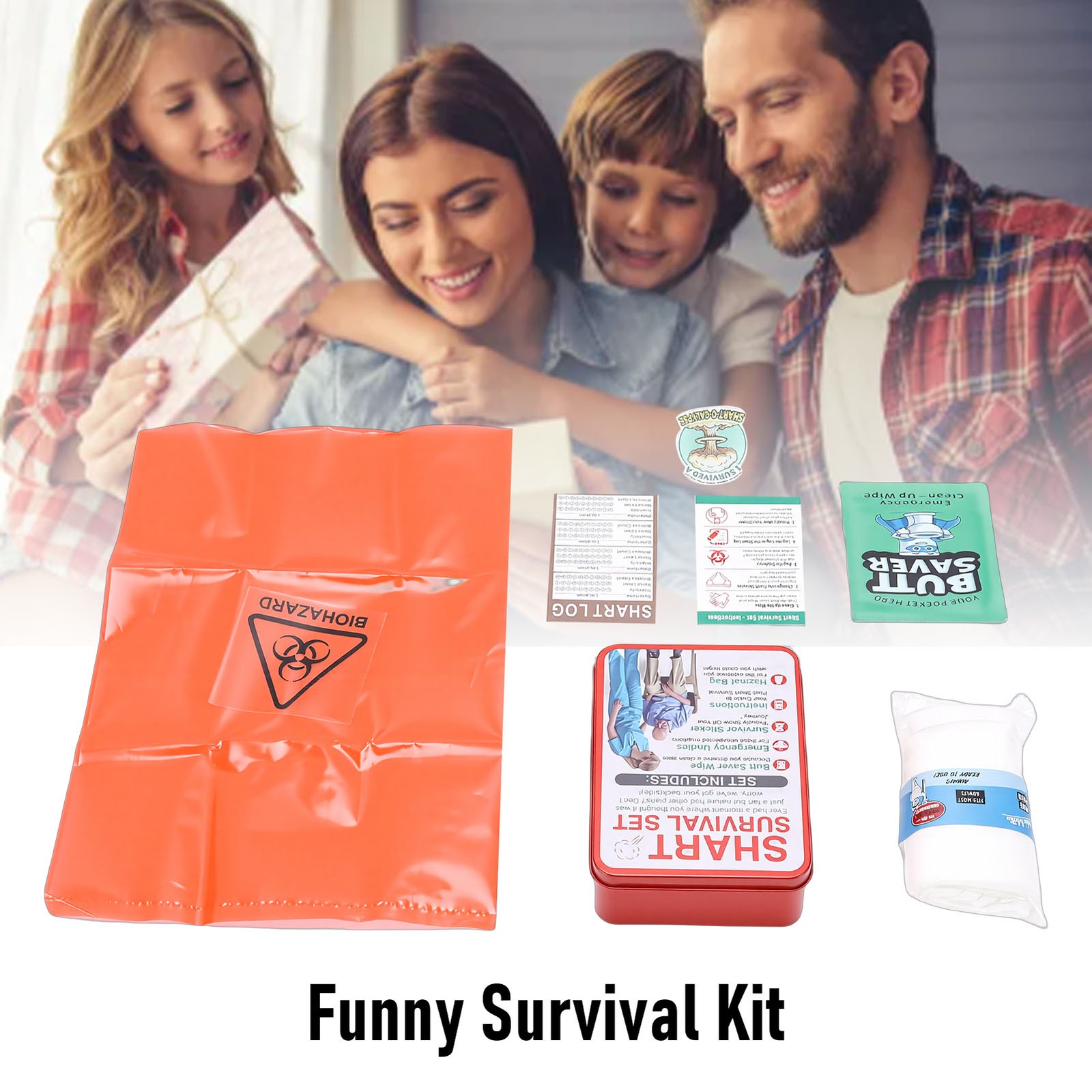 Practical Funny Survival Tool Kit With Reusable Tin Can For Outdoor And Travel