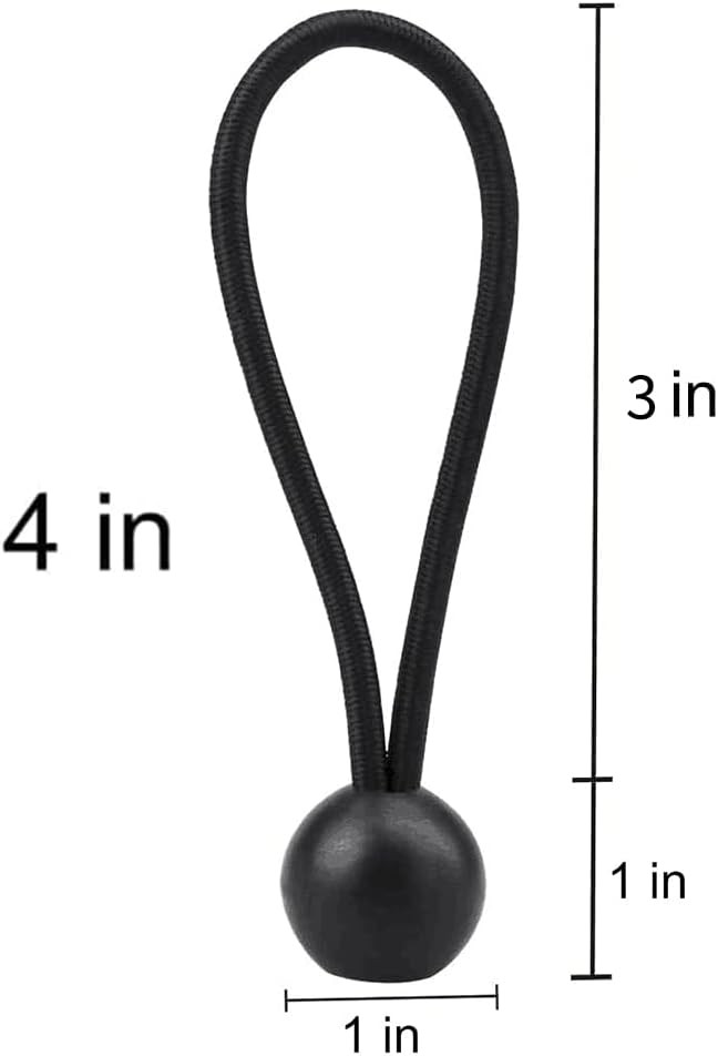 4″ Inch Black Ball Bungee Bungie Cord Canopy Tarp Tie Downs Straps New Lot x2000
