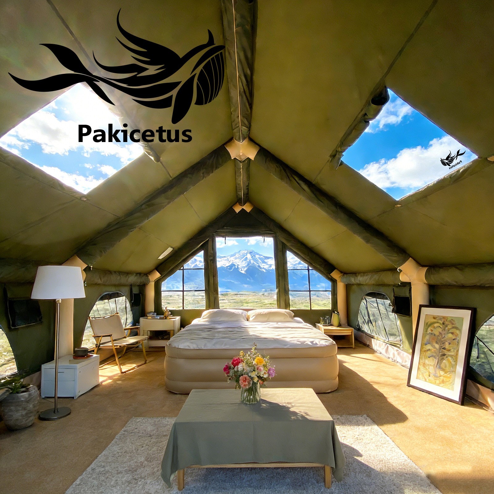 PAKICETUS 12㎡ Air Tent Dual Skylight Family Camp