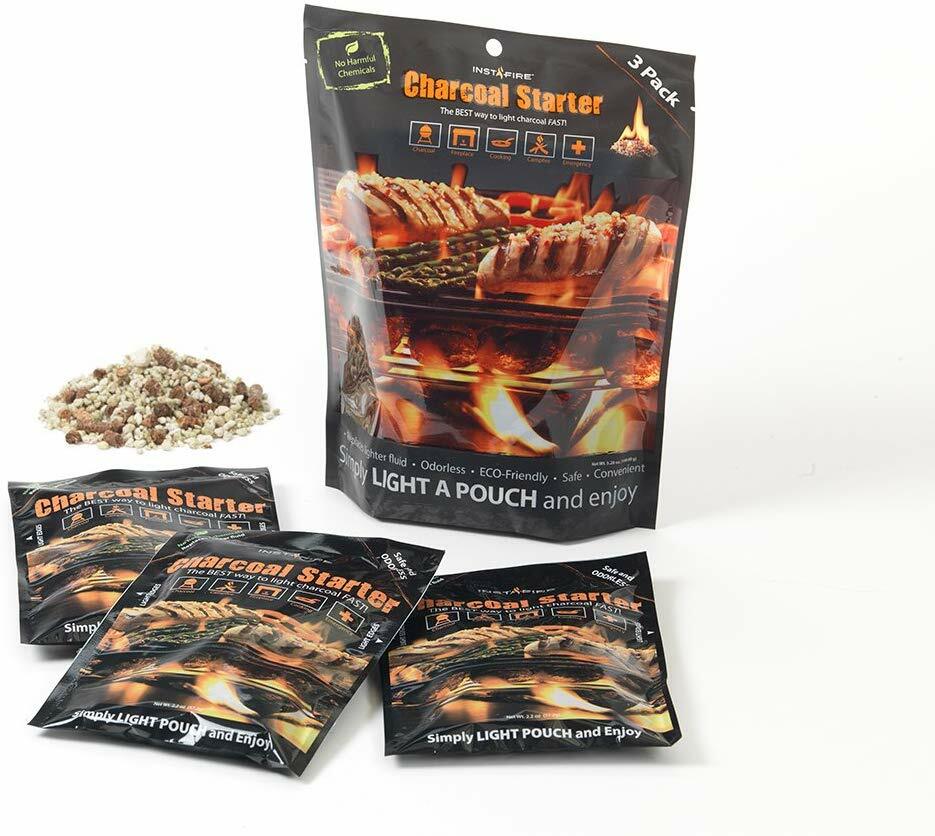 Chemical Free Charcoal Briquette Fire Starter Pouches for BBQ Grill Smoker – 3PK