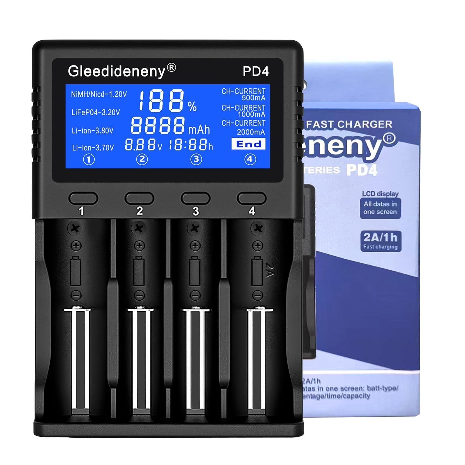 18650 Battery Charger,Universal Charger LCD Display for Rechargeable 3.7V 3.8…