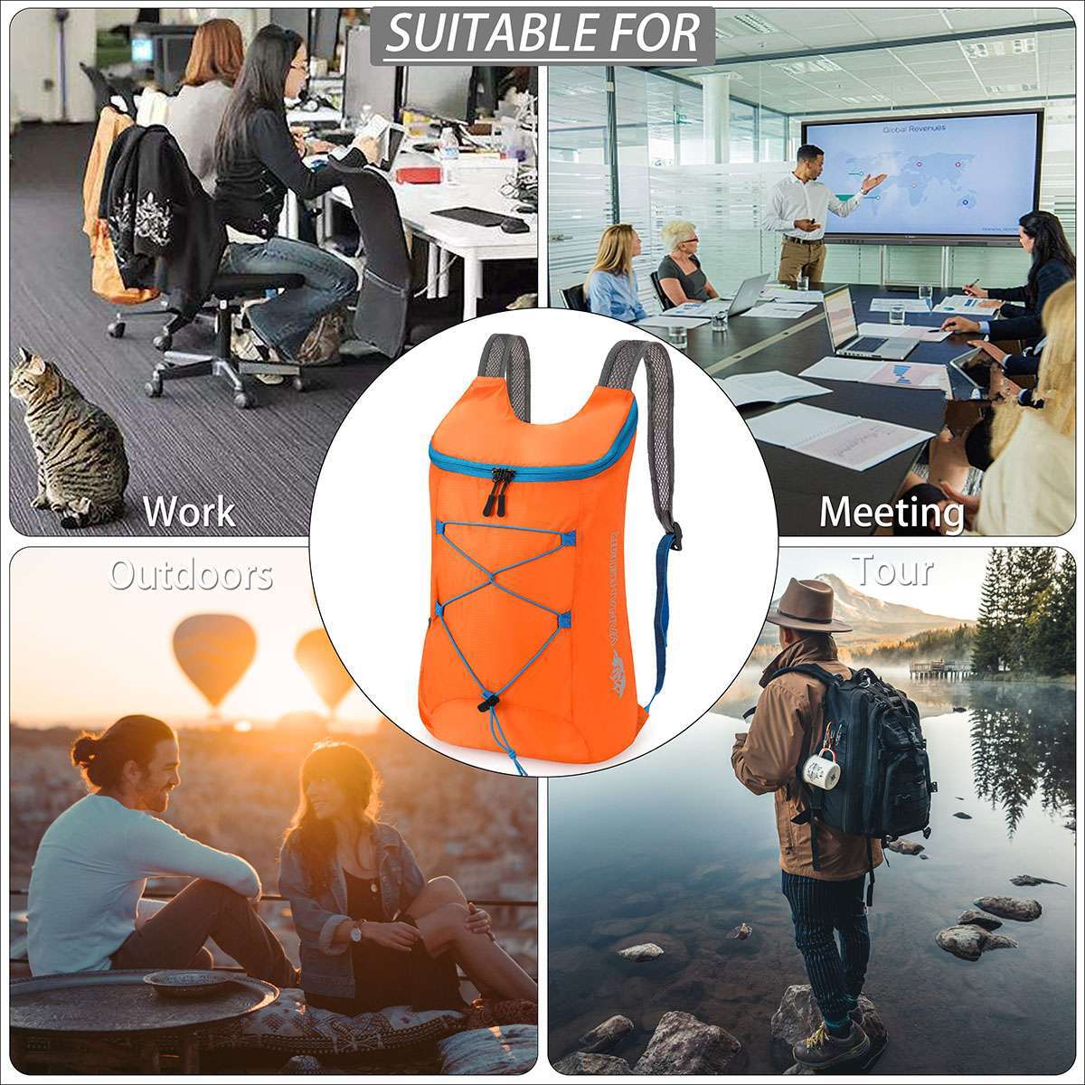 Lightweight Foldable Backpack Waterproof Outdoor Hiking Camping Travel