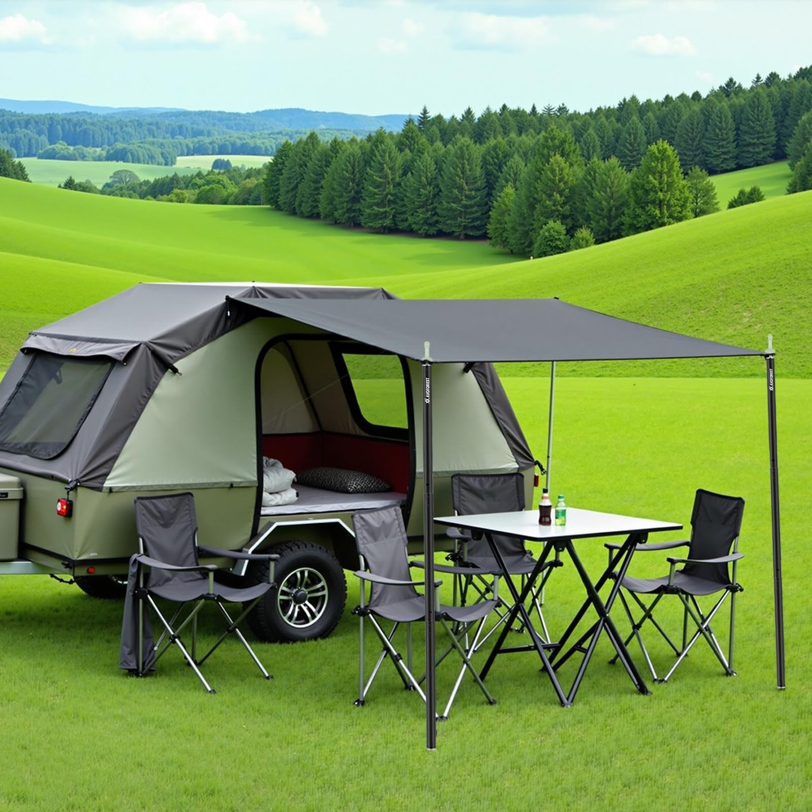 Adjustable Aluminum Tent Poles for Tarp – Heavy Duty 80in Camping Accessories –
