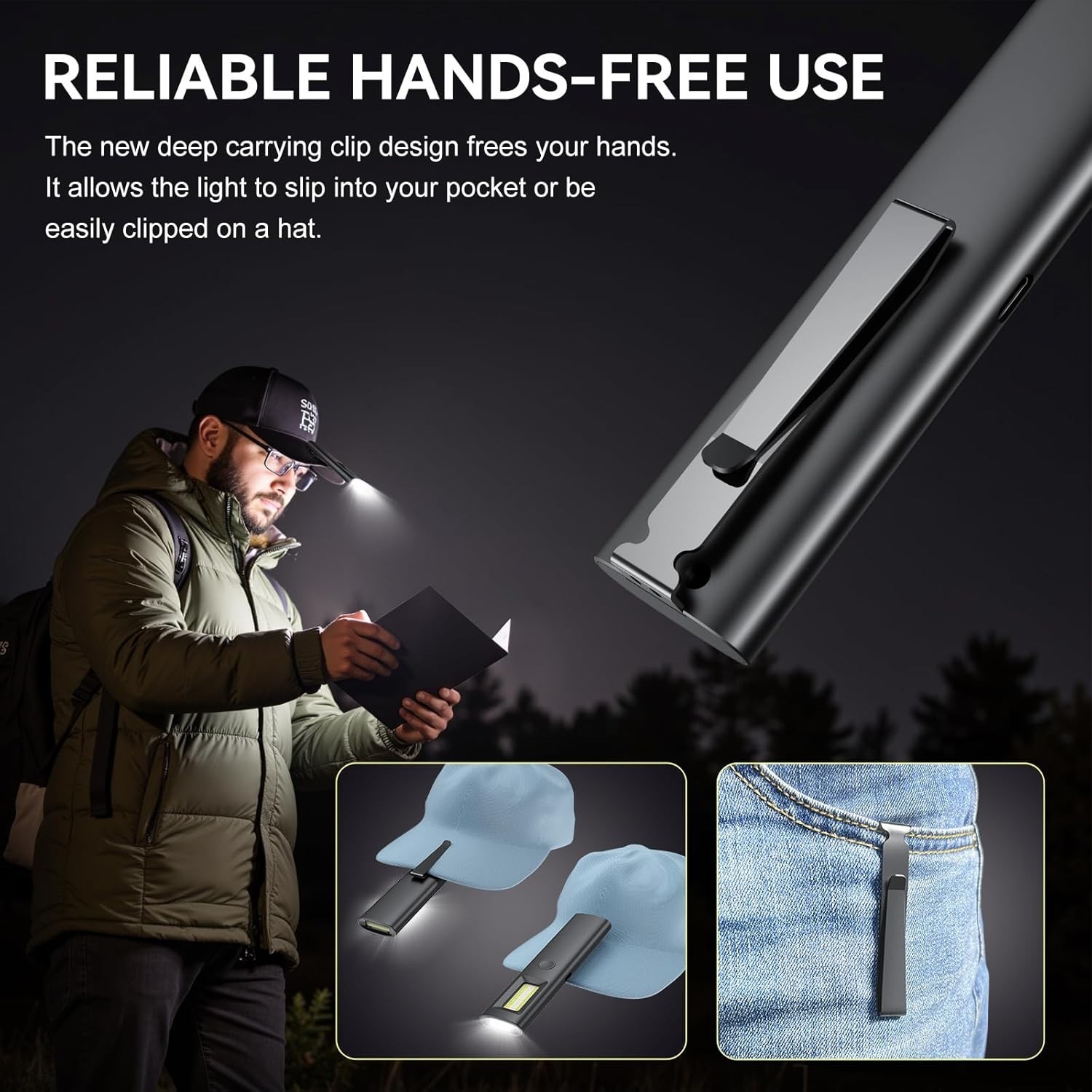 Handheld Pro Rechargeable EDC Flat Flashlight with Green Beam, UV and White L…