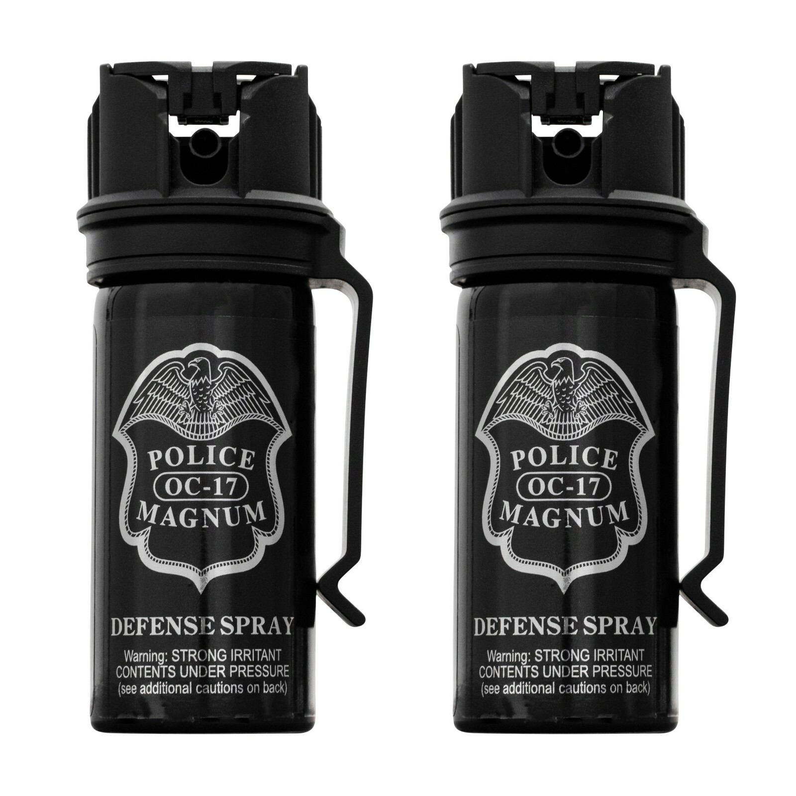 2 Police Magnum pepper spray 2oz Flip Top Fogger Belt Clip Self Defense Security