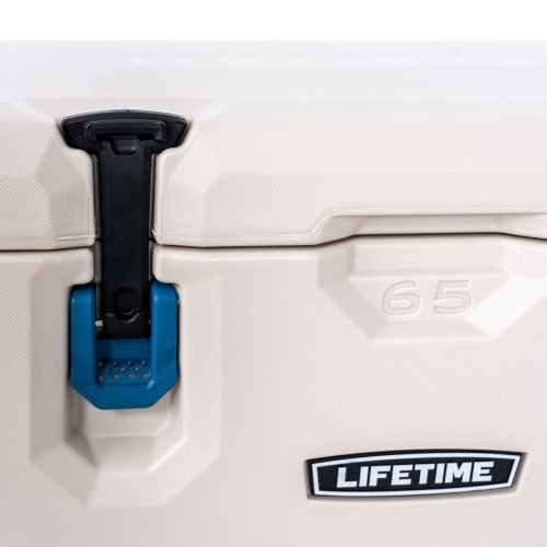 Lifetime 65 Quart High Performance Wheeled Cooler, Pumice Stone / Sea Blue 91259