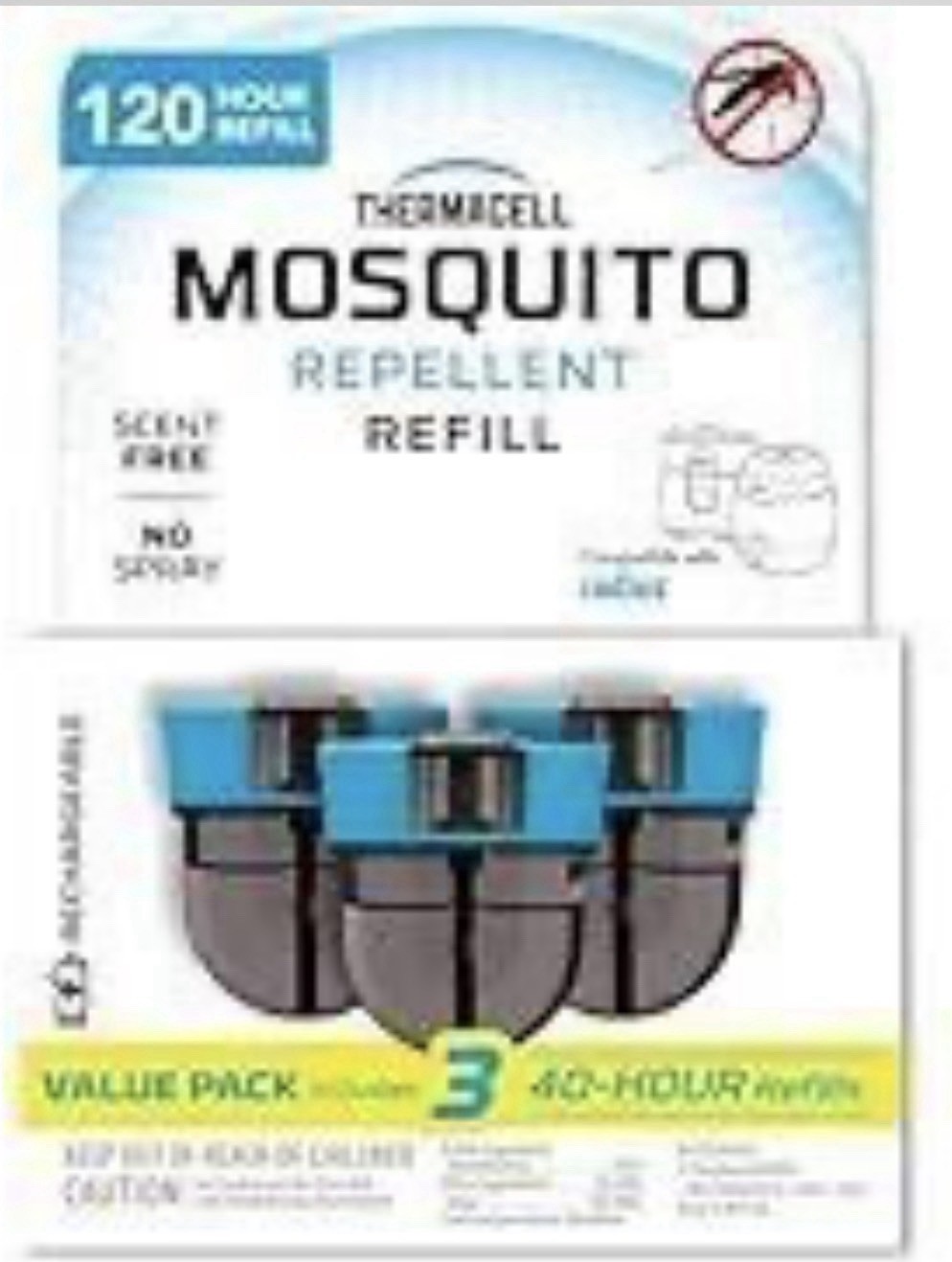 Thermacell Rechargeable Mosquito Repellent Refills, 3-Pack (3 x 40-Hour) Radius