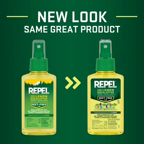 (2 pack) Repel Plant-Based Lemon Eucalyptus Insect Repellent, Mosquito Repellent