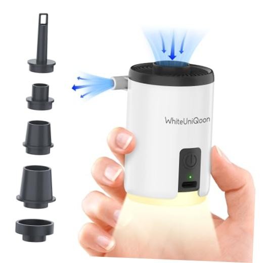 Air Pump for Inflatables, Mini Air Pump with 1600 mAh Battery & Camping White
