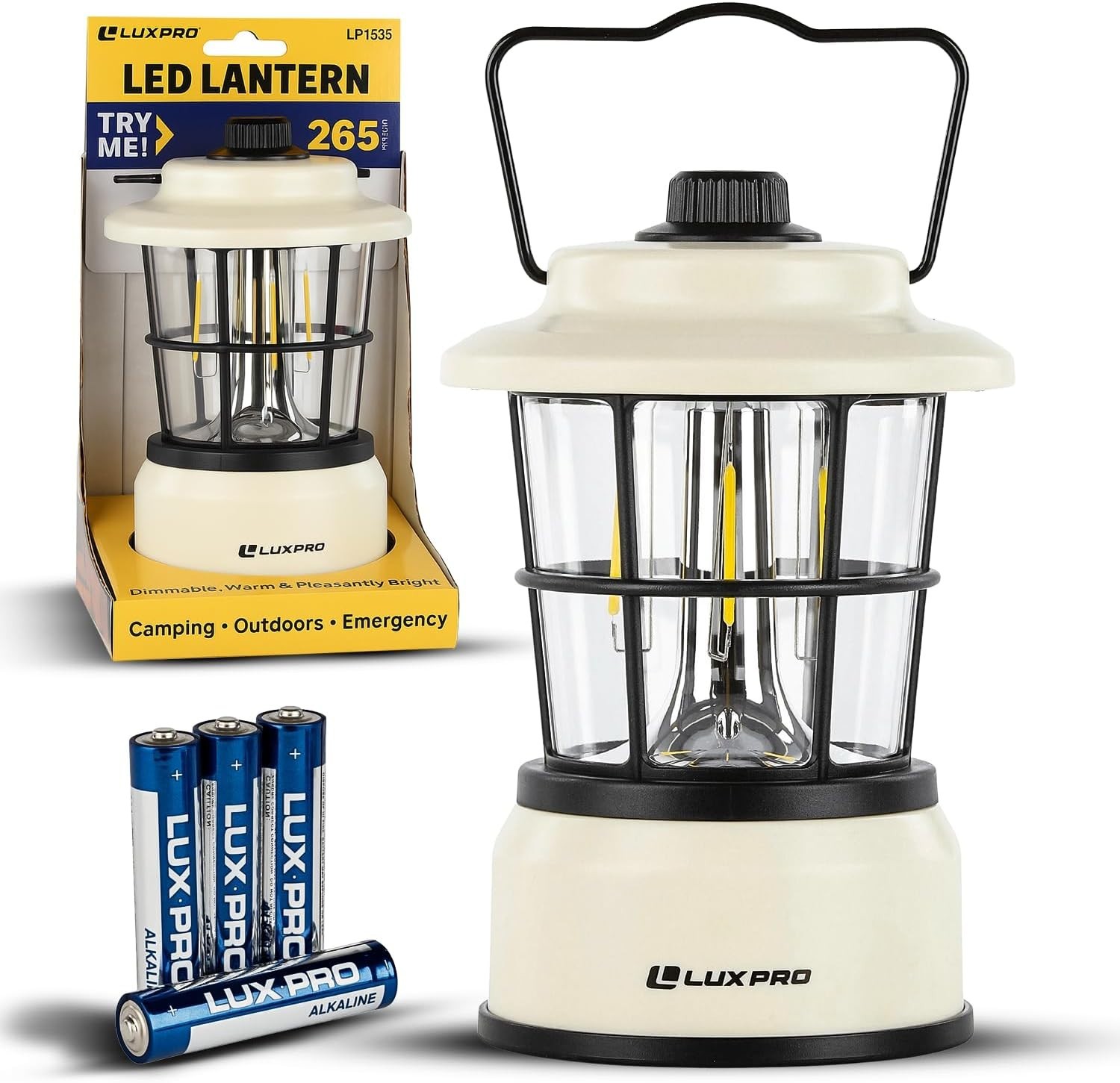 LUXPRO Retro Lantern LP1535 Battery-Powered Emergency Water-Resistant Hiking LED