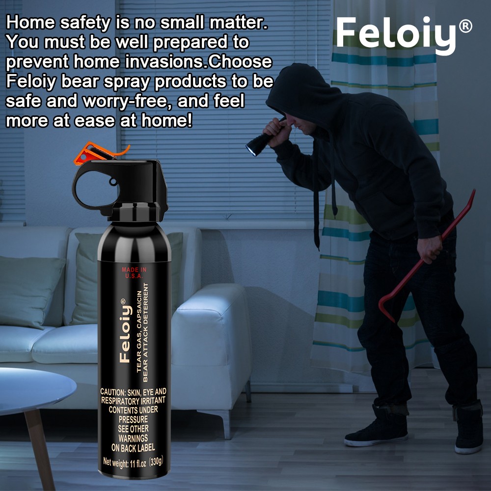 2 Pack Feloiy Bear Repellant Self Defense Spray – 11 oz Bear Attack Deterrent