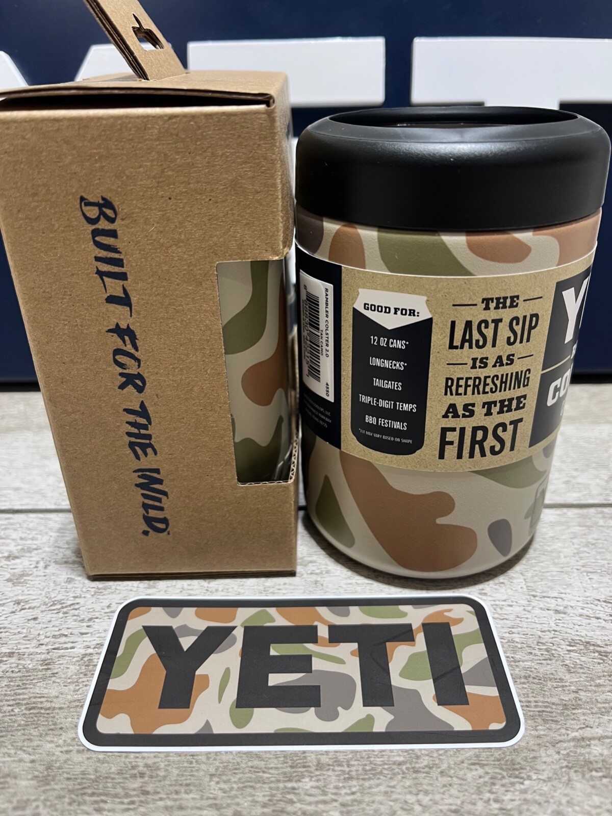 YETI SHOT GLASSES+12oz COLSTER LTD ED🦆TAN CAMO🦌🦃w/CAMO🔥Sticker&Carrying Case
