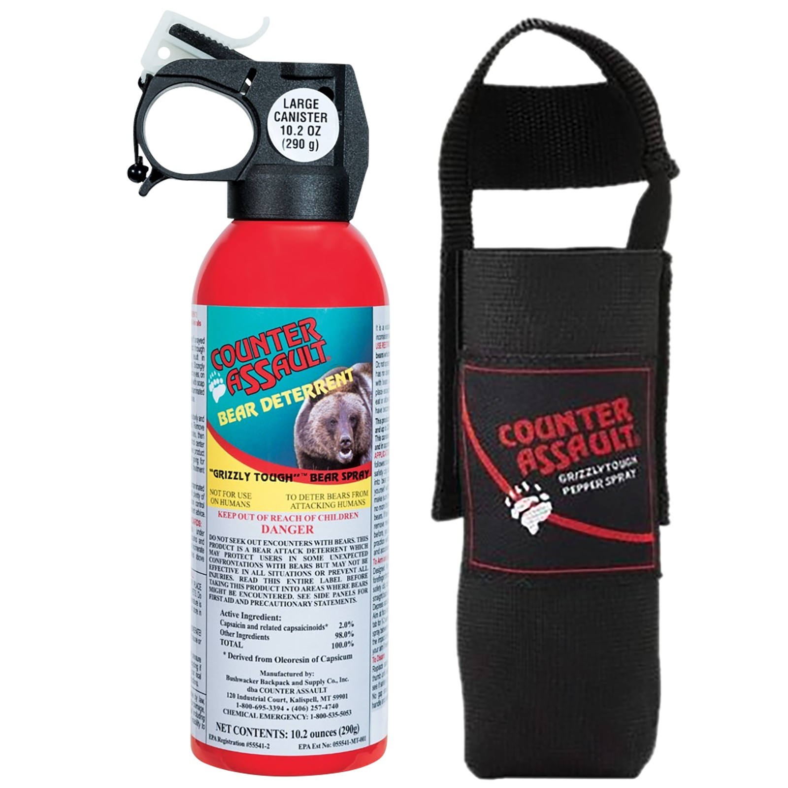 Counter Assault 44-Foot (10.2 oz.) Bear Spray Deterrent Includes Holster