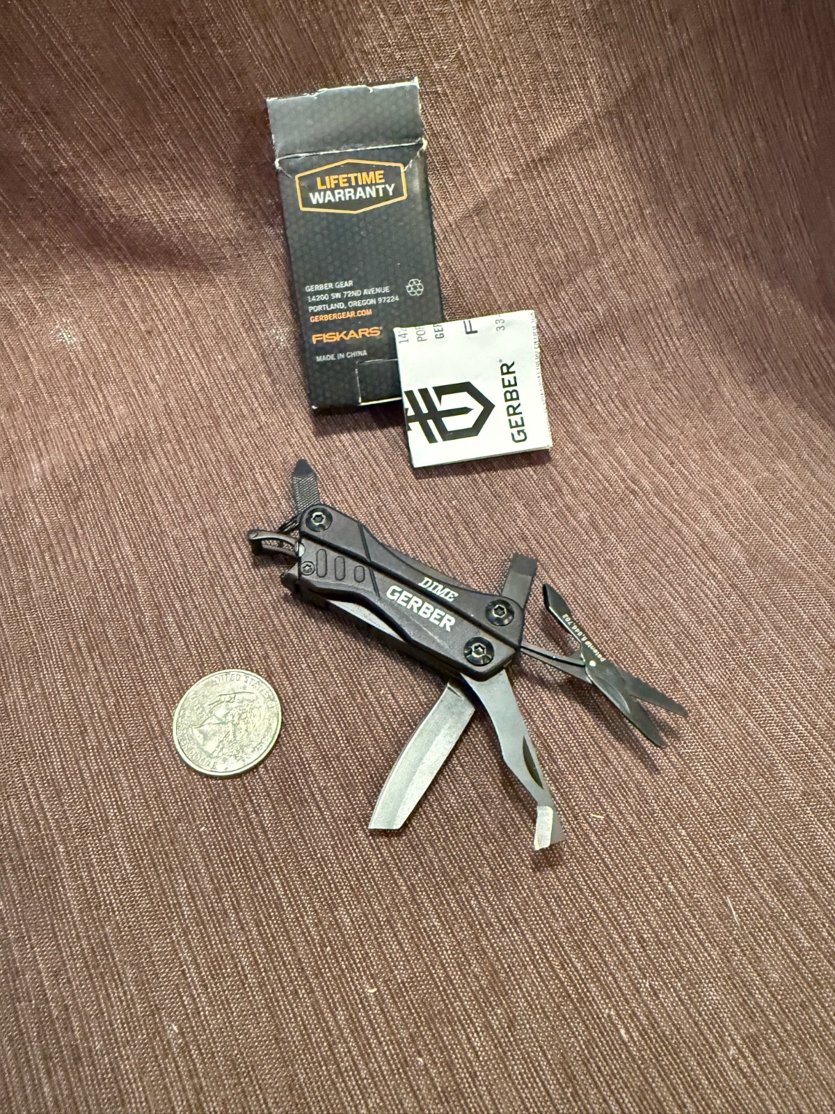 Gerber Dime Multi-Tool Black 30-000469 Keychain Tool NIB Made in China