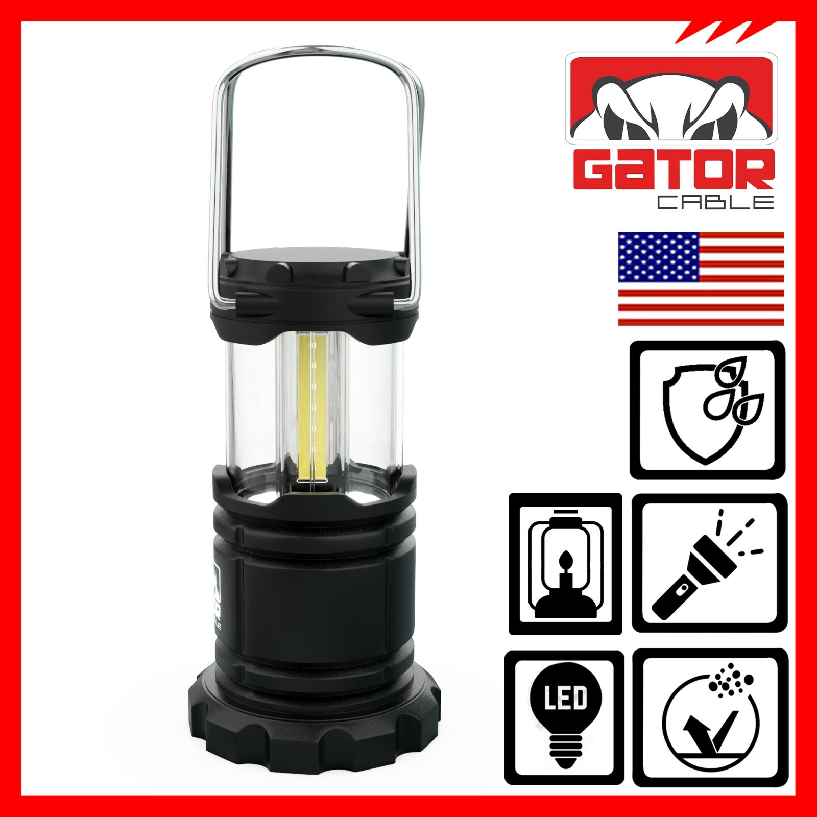 2-Pack Camping LED Bright Emergency Lantern Light Lamp Portable Battery Powered