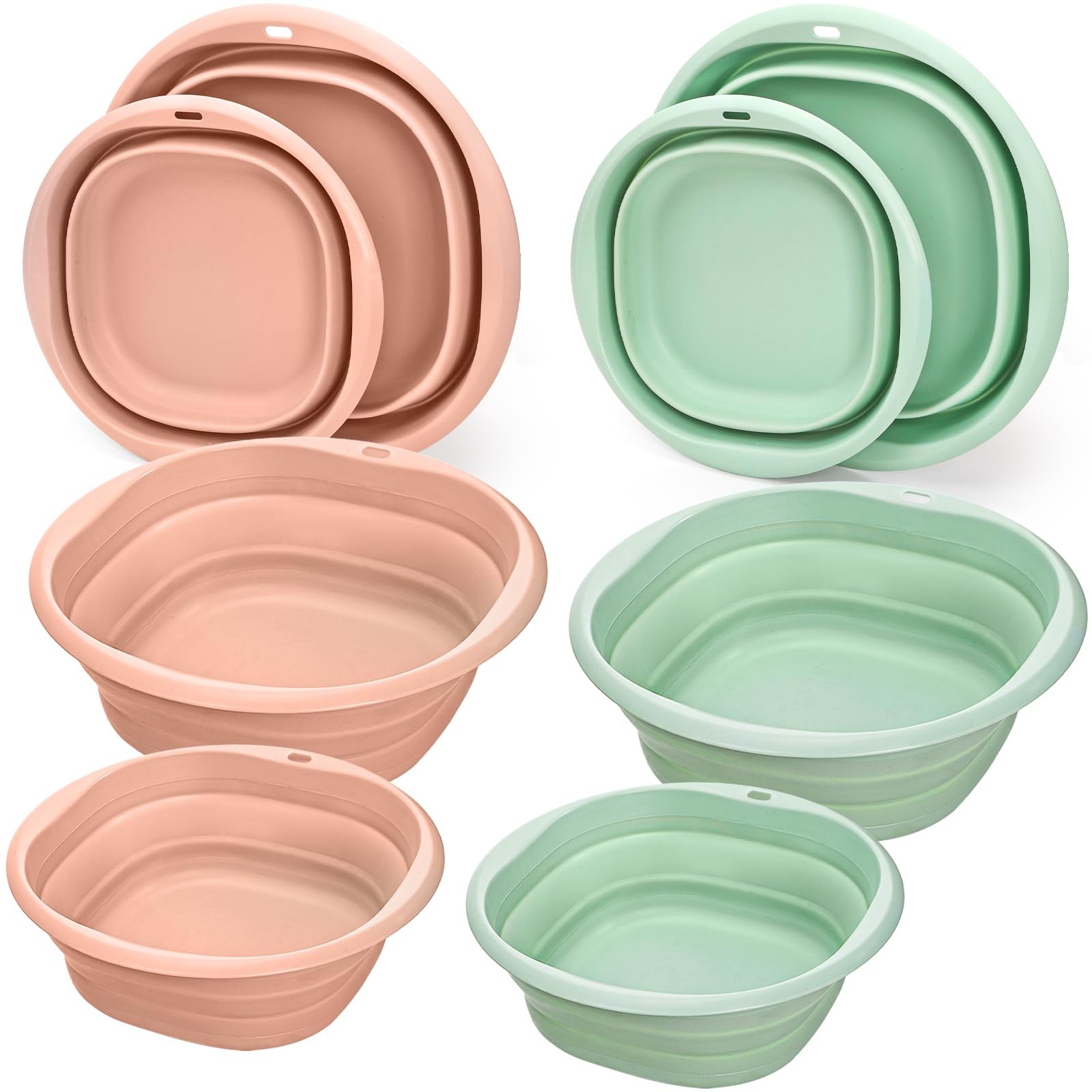 Cedilis Set of 4 Collapsible Wash Basin, 2.5L& 4.5L Foldable Washing Tub, Pla…