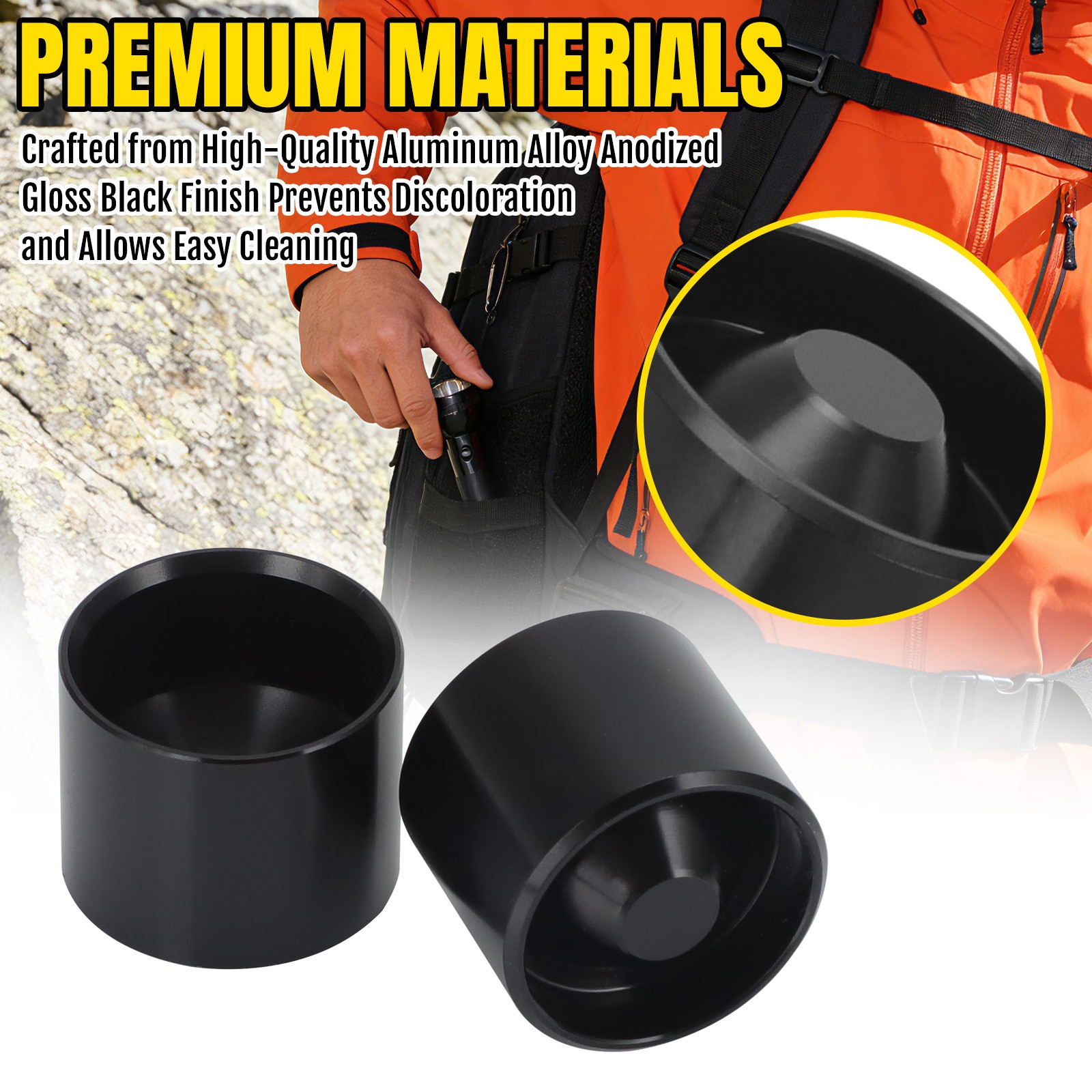For Maglite C Cell Non Freeze Anodized Aluminum Plugs-Dry Storage Hidden Cups