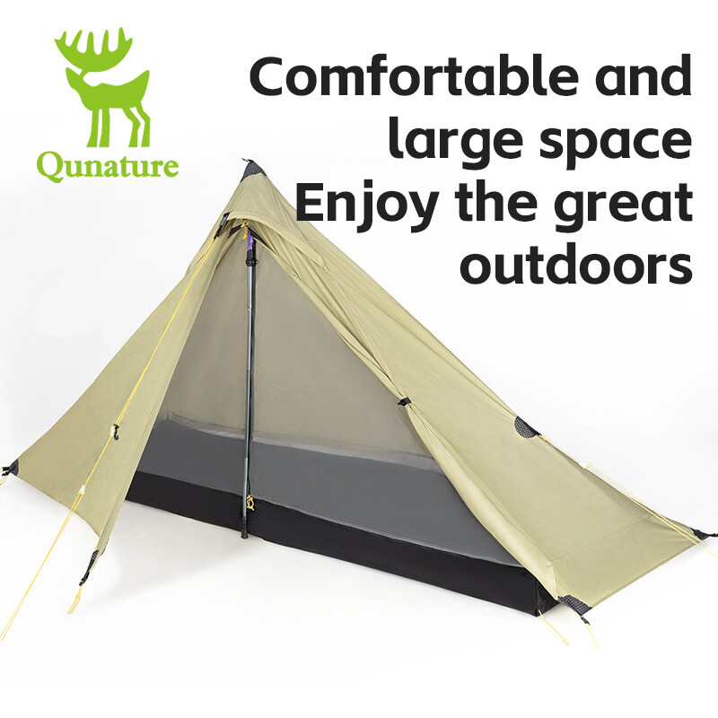 Qunature 1-Person Poleless Tent Ultralight Rainproof Easy Setup for Camping