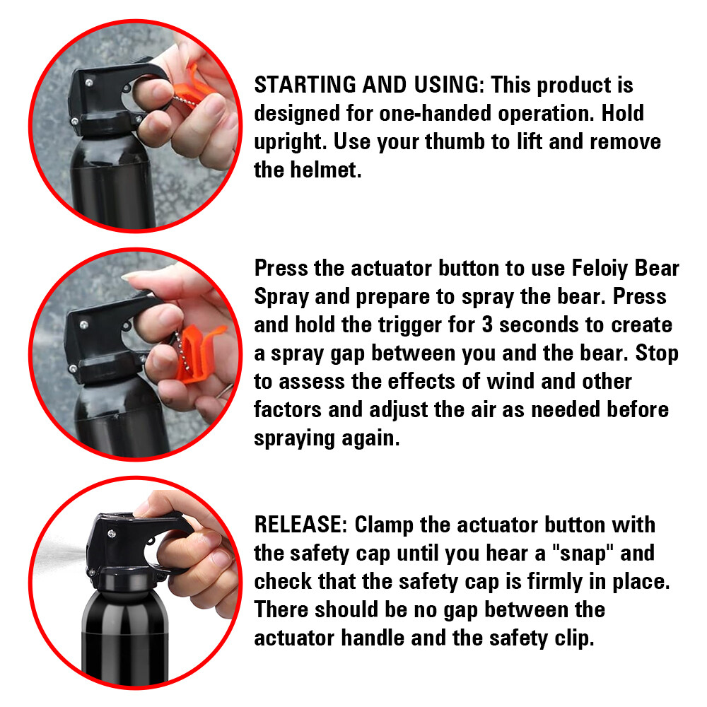 Feloiy Bear Spray Combo 11oz To Protect Yourself Against Any Bear Species