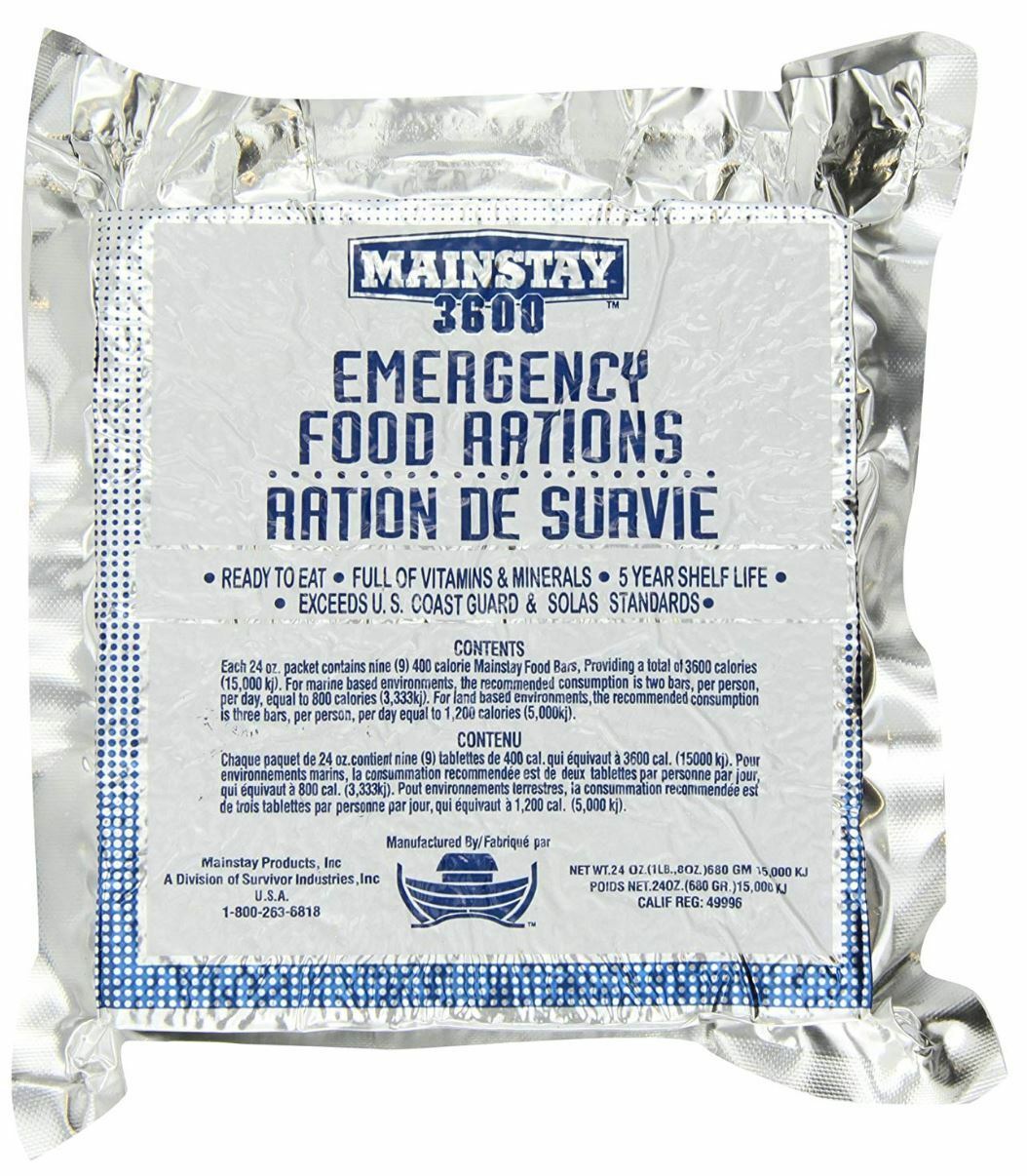 Mainstay 3600 Calorie Bars, 10 pack, expires 08/31/2028