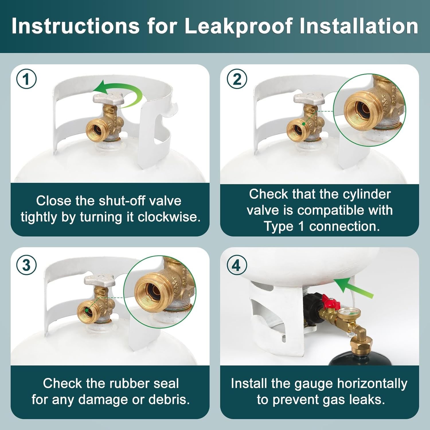 Upgraded Propane Adapter 90-Deg Elbow, QCC1 to 16oz, Anti-Leak Brass Design