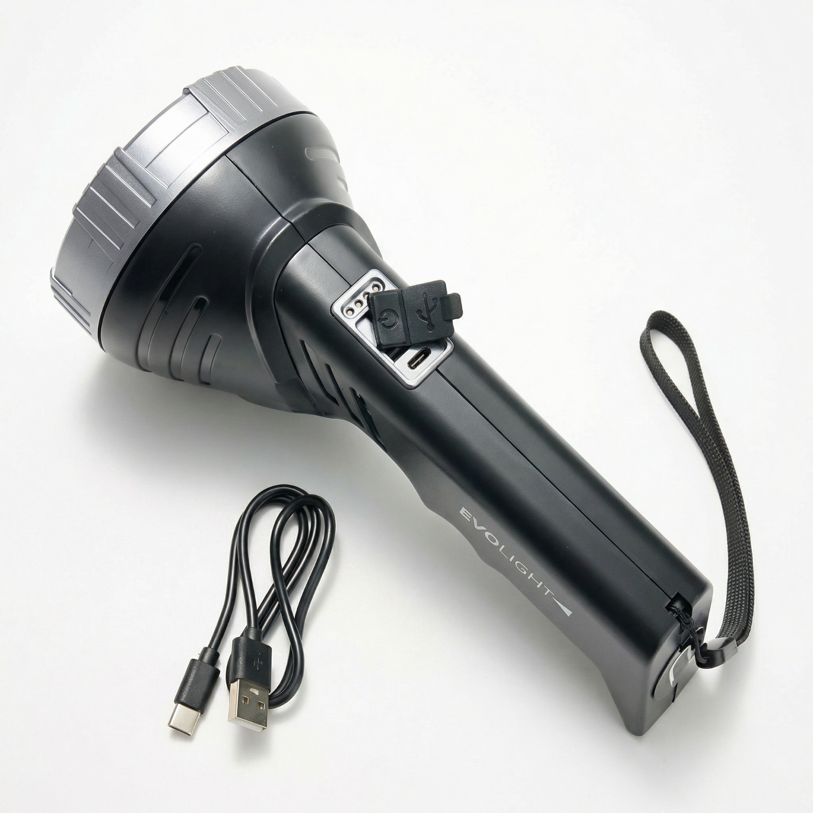 EVOLight – Rechargeable LED Flashlight with Built-in Power Bank – BLACK & NAVY