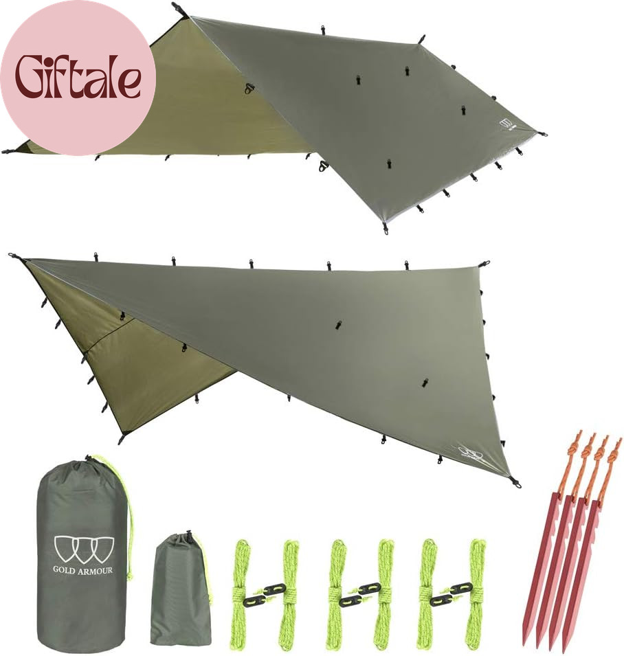 , Premium 14.7Ft/12Ft/10Ft/8Ft Rain Fly Cover, Waterproof Ultralight Camping She