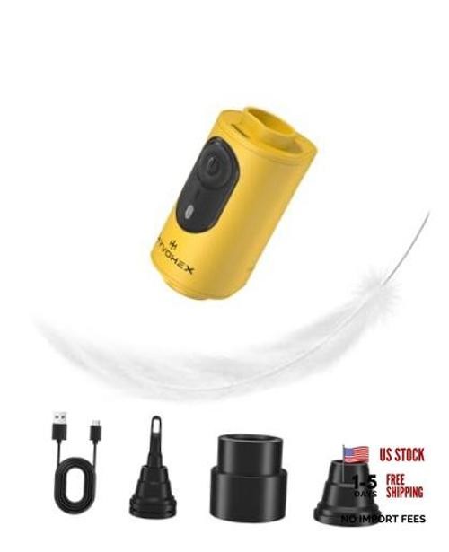 Portable Air Pump for Inflatables, 2oz Ultra-Fast Mini Electric Air Pump Yellow