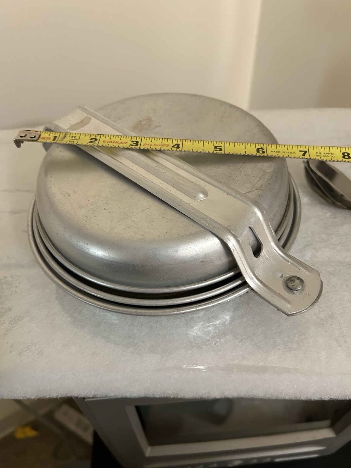 Polished Aluminum Cook Set Camping All Pieces Shown are Included- Made In China