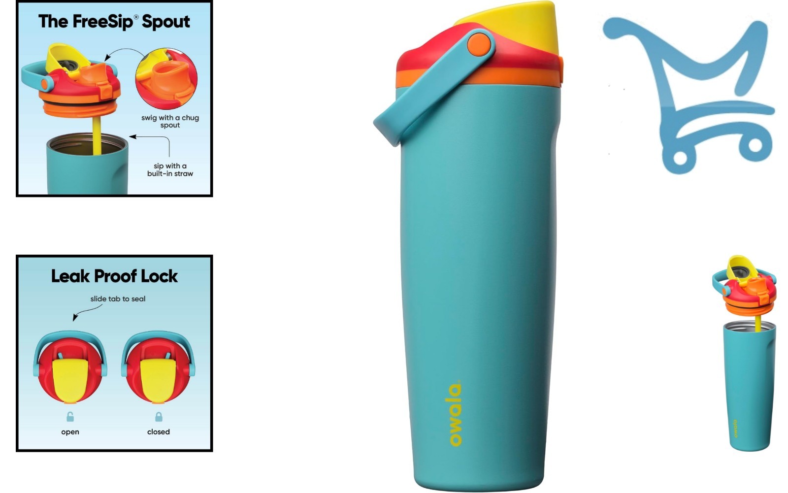 Insulated Stainless Steel Water Bottle 30oz BPA Free Leak Proof Travel Sports