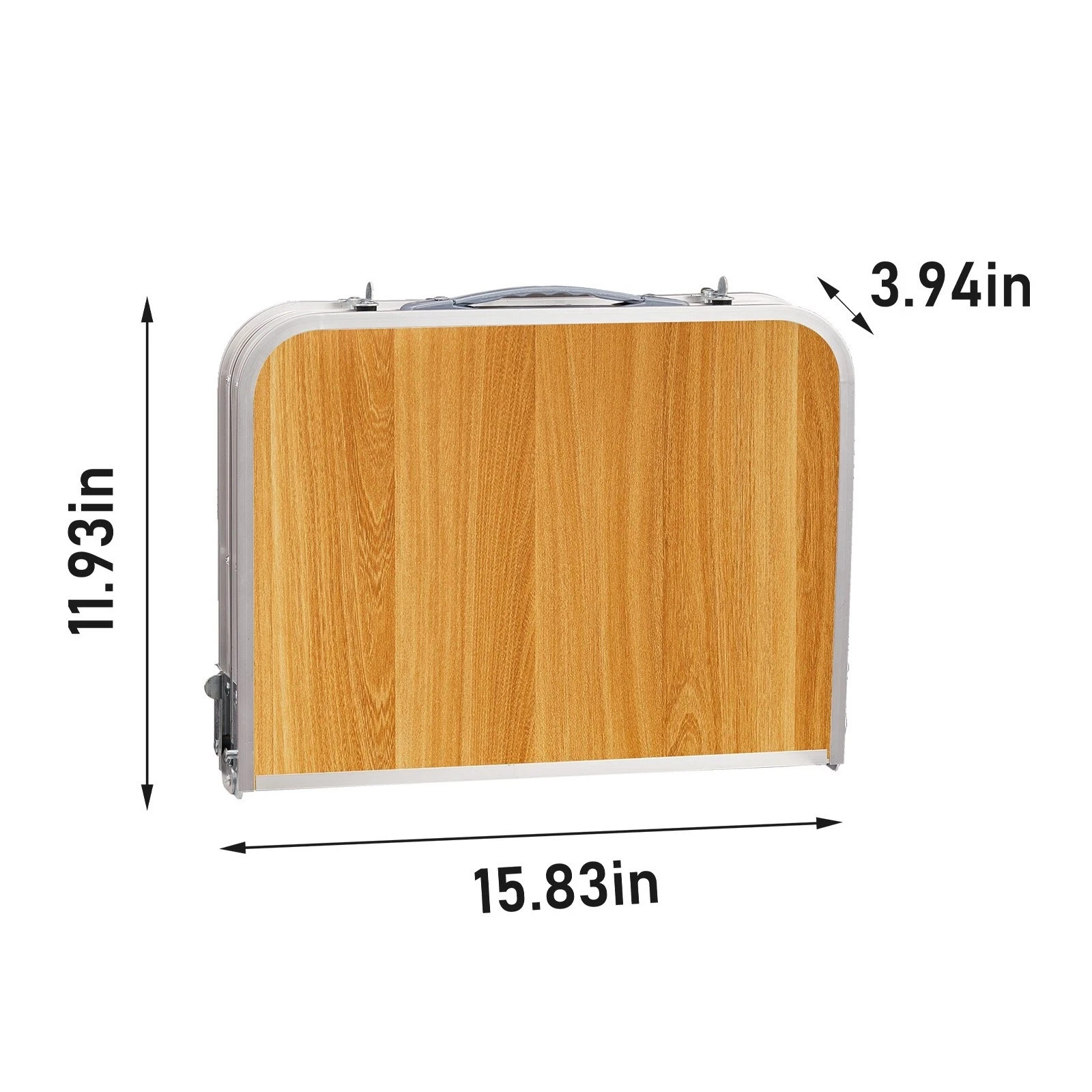 Folding Camping Table 3ft With Storage Net – Adjustable, Wood Grain & Aluminum