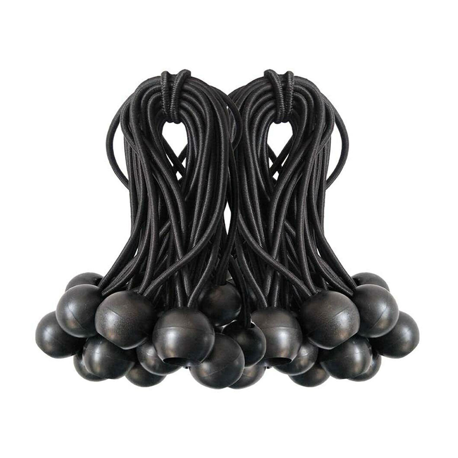 100 pcs 6″ / 9″ Black Ball Bungee Bungie Cord Heavy Duty Canopy Tarp Tie Downs
