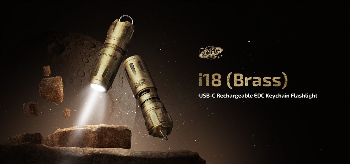 Olight i18 Brass 18th Anniversary Edition – LIMITED EDITION – DISCONTINUED- RARE