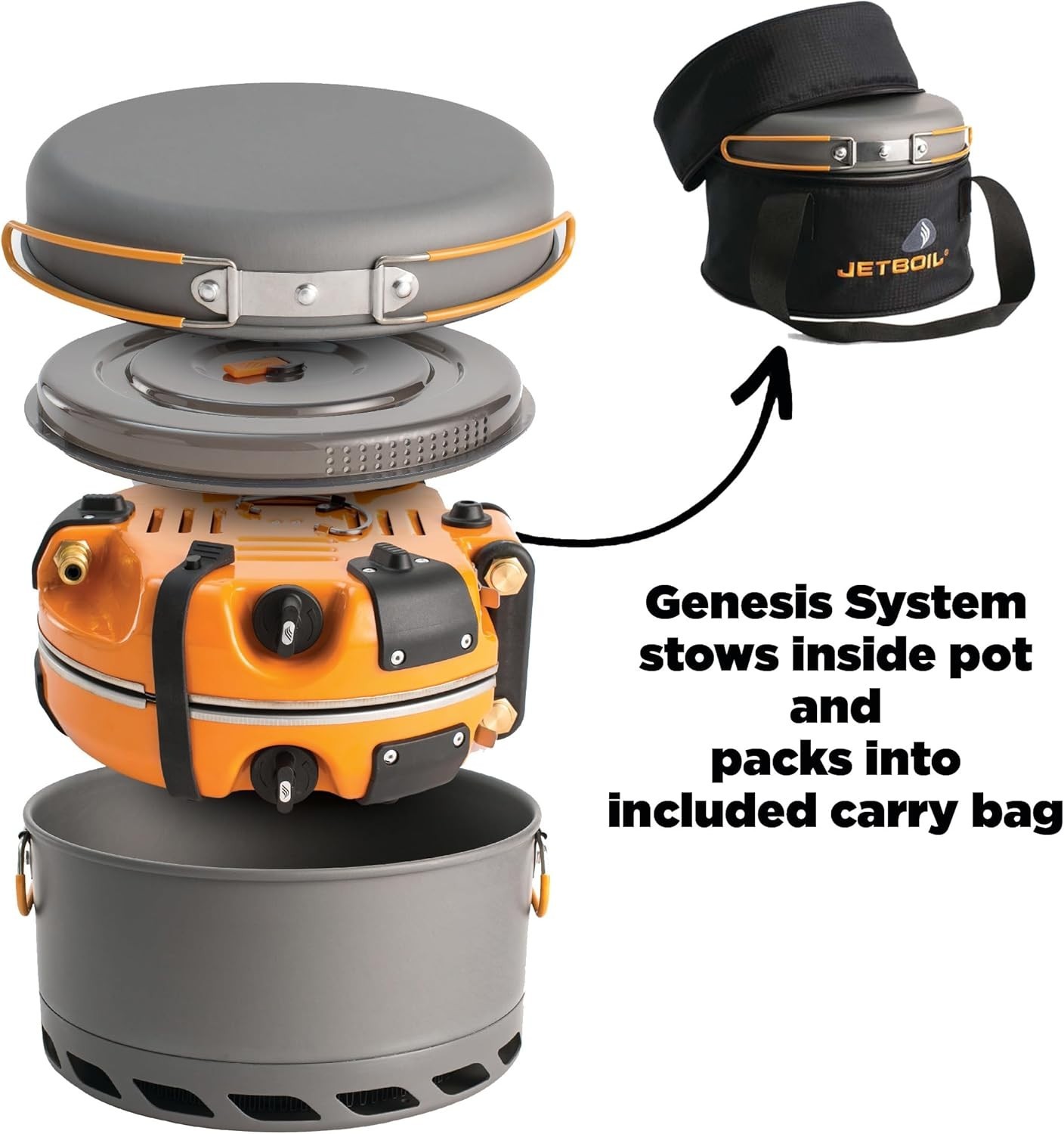 Genesis Basecamp Backpacking and Camping Stove Cooking System with Camping Cookw